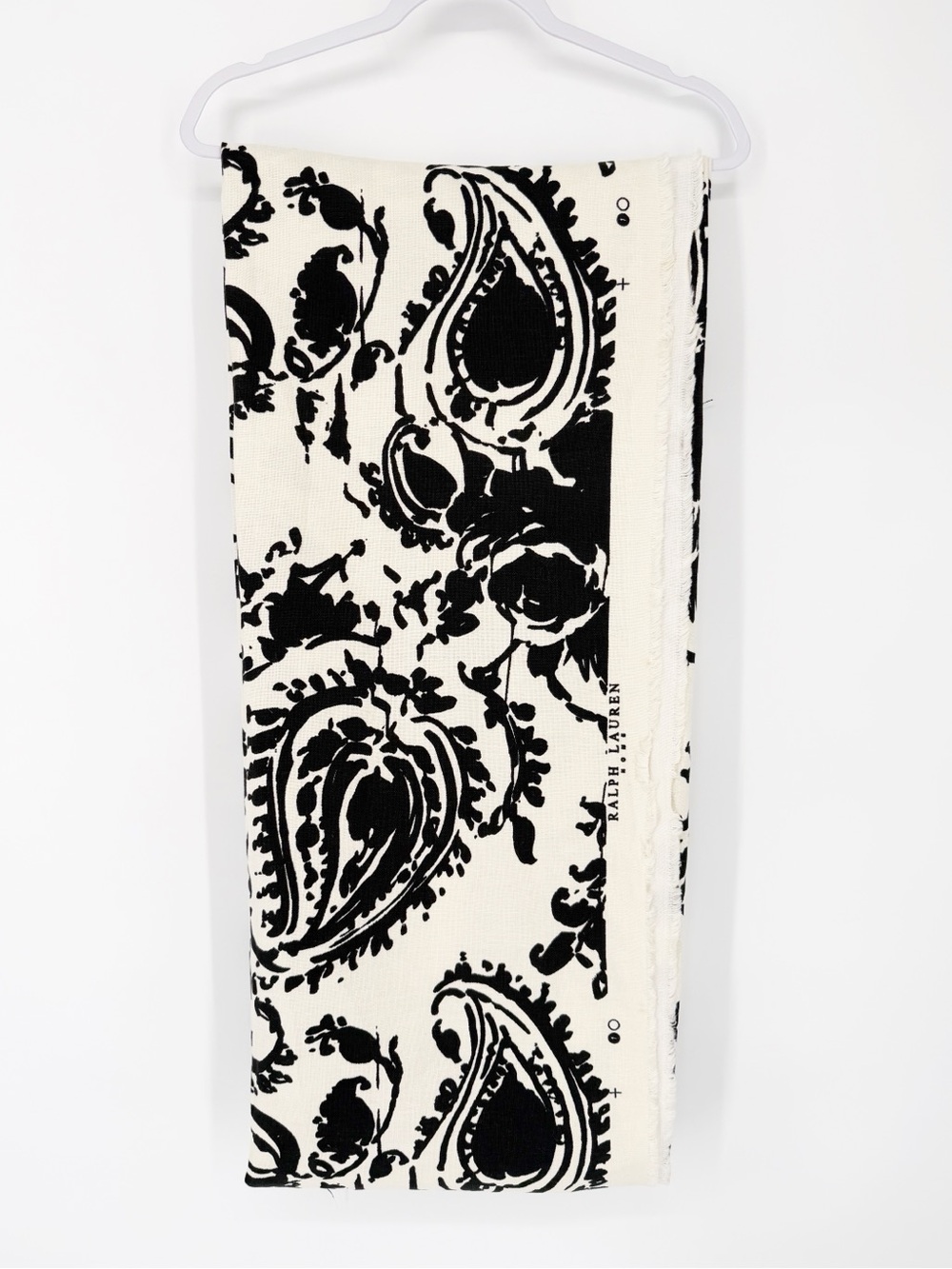 Ralph Lauren Upholstery Paisley Fabric Black and White 2.5 YDS